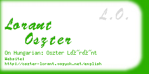 lorant oszter business card